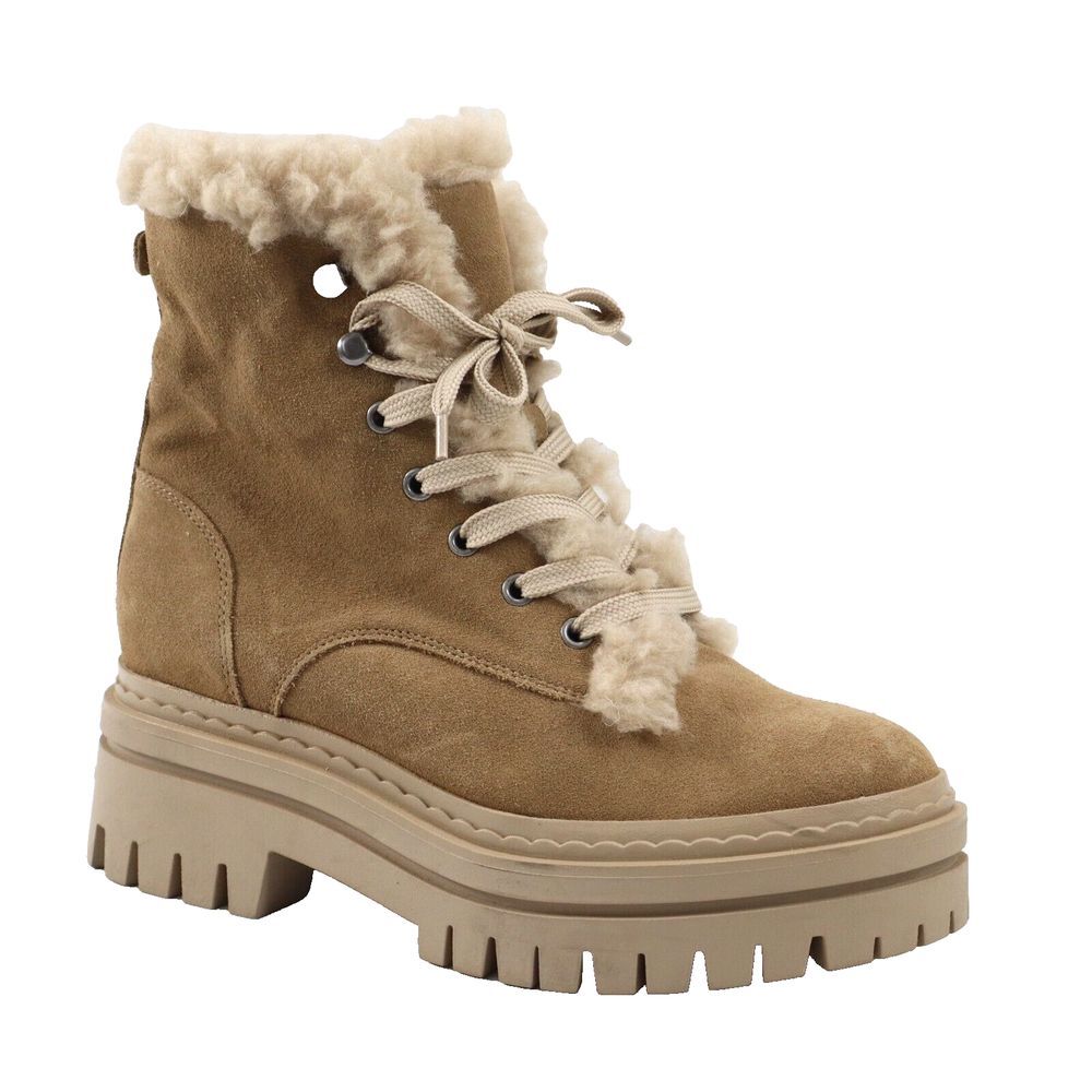 🔥Sam Edelman Kyler 2 Faux Shearling Platform Bootie, Washed Taupe 8US MSRP$180